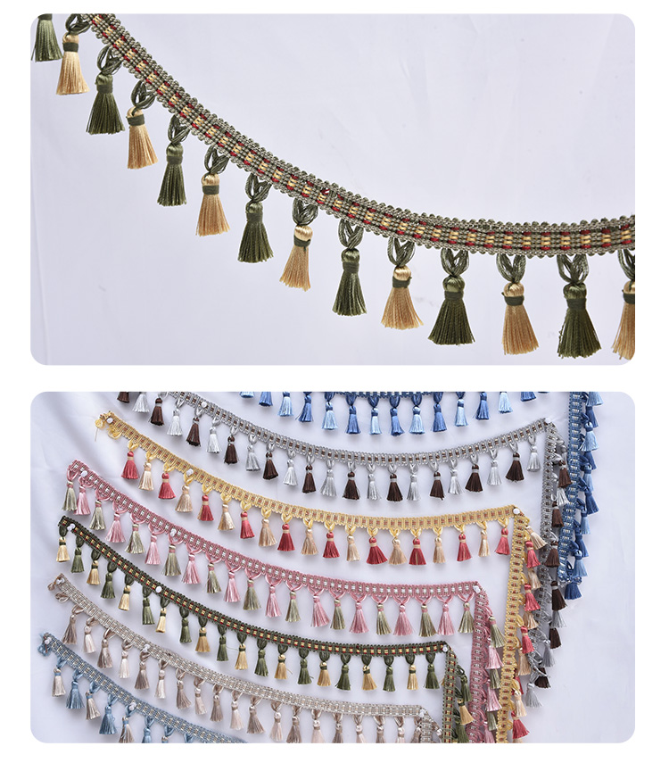 DIY handmade ren Châu Âu rèm ren tua treo tai hoe đầu sofa quần áo trang trí phụ kiện vải - Phụ kiện rèm cửa thanh treo rèm