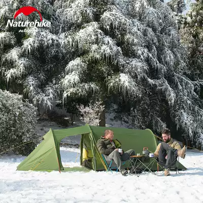 NH Baros ultra-light tunnel tent One room and one hall outdoor 3-person camping windproof and rainproof fishing tent