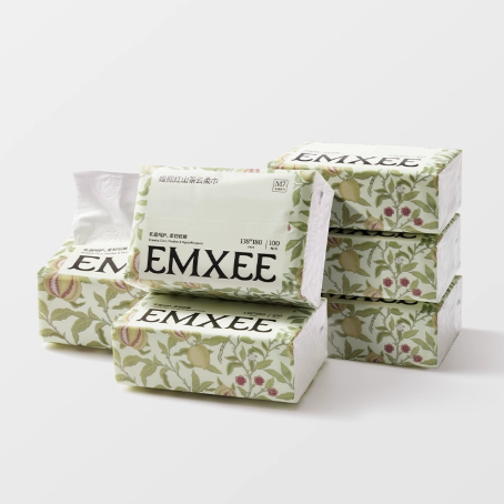 【100抽6包】嫚熙四层云柔巾新生婴幼儿可用宝宝抽纸保湿乳霜纸巾