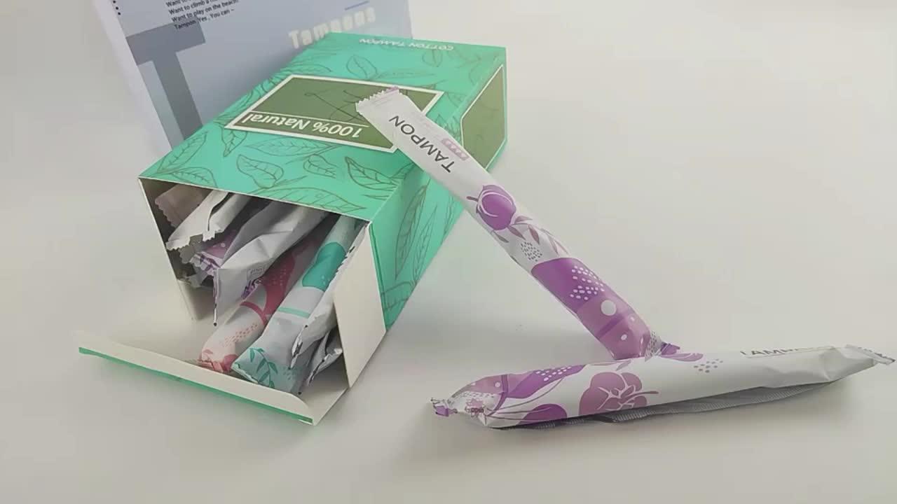 Cotton Menstrual Tampon 100 Organic Vagina Catheter Tampon Applicator Tampons Box Feminine