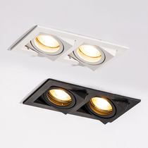 No main lamp double head cylinder light embedded led hole lamp dongle light ceiling lamp concealed living room bullseye bulldog spotlight