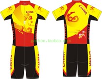 China auspicious summer short sleeve one-piece speed skating suit roller skating suit