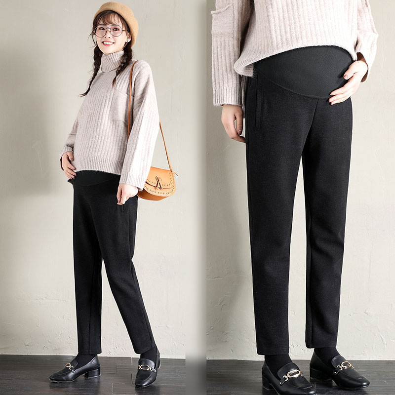 Pregnant woman pants autumn winter clothing thickened gross underpants Damp Lady Great Size Loose Outside Wearing Inner Hitch Pants Spring Fall New