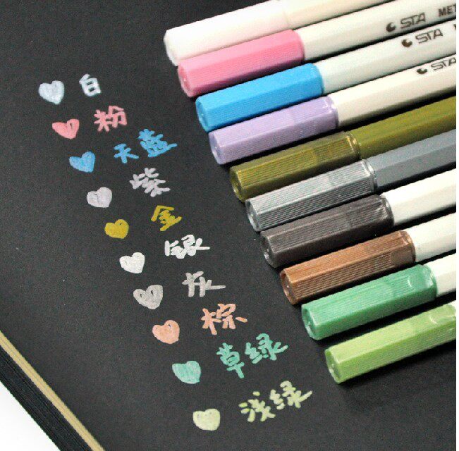Polaroid photo paper Graffiti pen Metal color photo pen Album pen Metal pen Water-based paint pen High-gloss pen