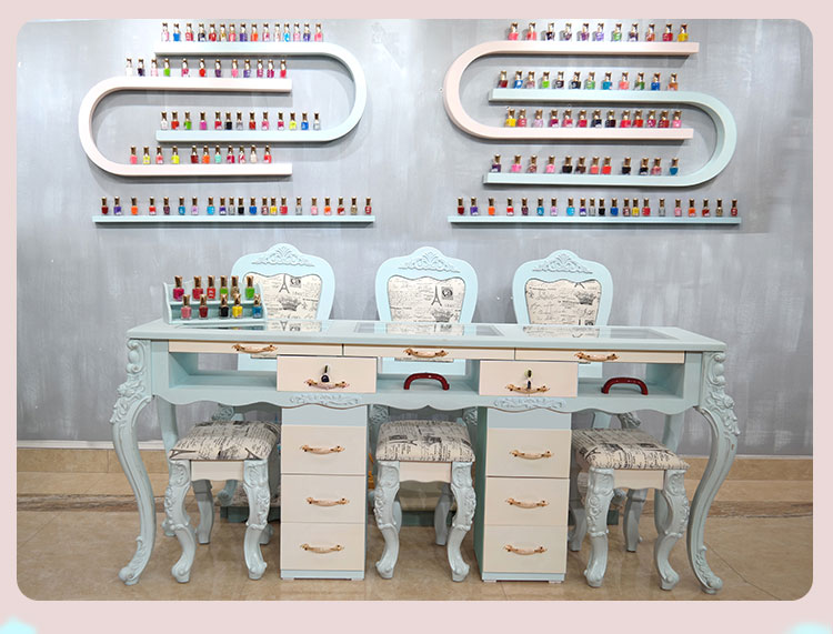 Dụng cụ nội thất bàn trang điểm bàn điều khiển nhà Mỹ Bàn móng tay cửa hàng đầy đủ các thiết bị làm đẹp trang trí cho hai - Hair Salon / Nội thất làm đẹp