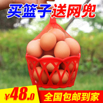 Wholesale plastic egg basket supermarket red storage basket Strawberry small basket with net pocket packaging basket special price