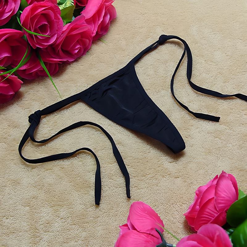 [Private Post] Sexy Solid Color Seamless Ultra-Small Panties for Women, Lace-Up Thong, Low-Waist, Suitable for Yoga and Fitness
