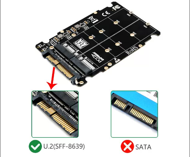 Карточка соединения M.2 NGFF/PCIE3.0 NVME к U.2, SFF8639, полностью алюминиевый корпус для HDD U2, SSD Gen3