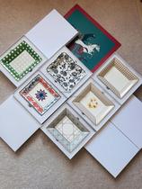 Dijia European-style ceramic ashtray porcelain decoration fashionable household storage tray gold-painted light luxury and exquisite gift box for housewarming