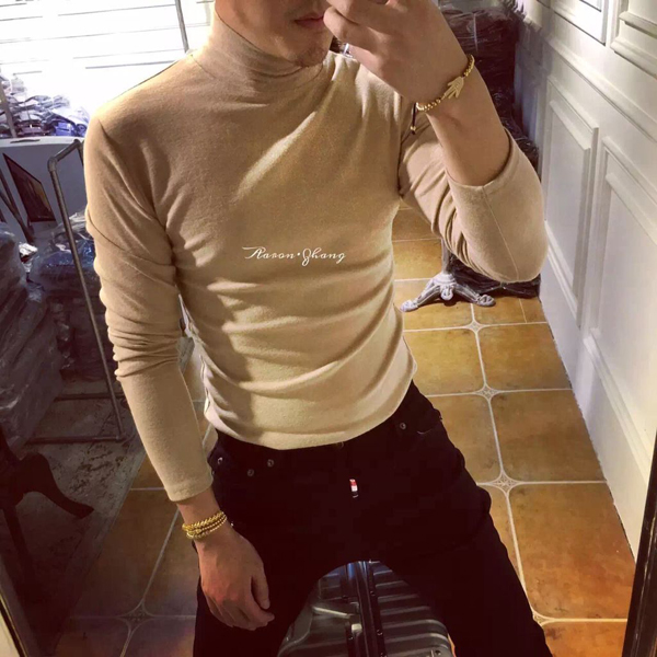 Taurus old 2018 retro phong cách Anh phong cách thời trang áo sơ mi chạm đáy cotton cotton nửa cổ áo đứng cổ áo len nam áo khoác trung niên cao cấp