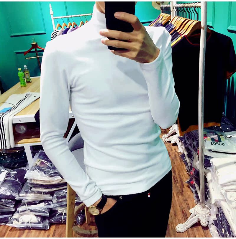 Trà Kim Ngưu cũ 2018 mùa đông phiên bản mới của Hàn Quốc với chất liệu cotton cao cổ sandal cao cổ Kiểu dáng rắn rỏi đáy triều nam mẫu đôi áo len thổ cẩm