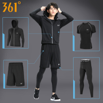 361 Fitness clothes Mens suit Sport speed Dry tight fit training suit Long sleeves pants High Play Morning Running Basketball