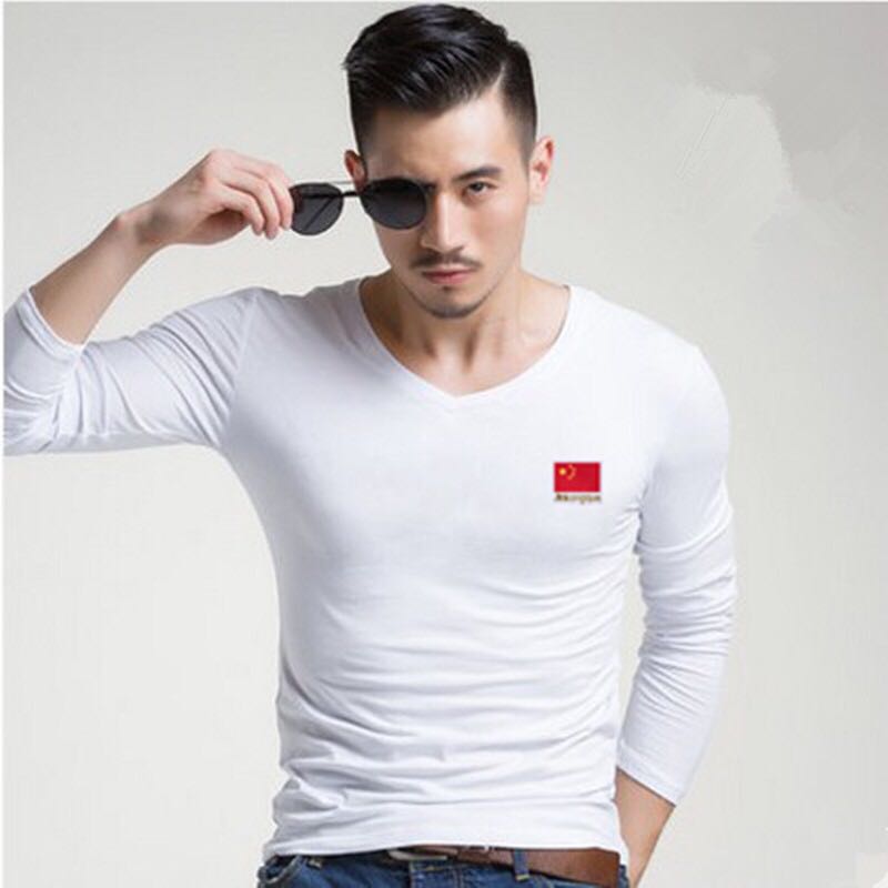 Nam Latin hiện đại vuông tiêu chuẩn quốc gia thủy thủ nhảy thực hành quần áo áo dài tay V vòng cổ cao đỏ cờ đỏ - Khiêu vũ / Thể dục nhịp điệu / Thể dục dụng cụ giầy nhảy