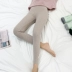 Quần legging thêu hoa cúc nhỏ cho phụ nữ mặc cotton mùa xuân và mùa thu mỏng phần lớn size béo chị 200 cân sọc dọc - Quần tây thường