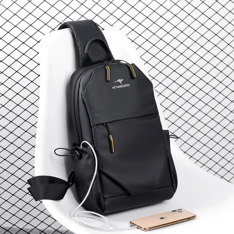 Dancing with Sharks chest bag men's messenger bag Oxford cloth fashion Korean version of the chest small backpack shoulder bag men's bag tide