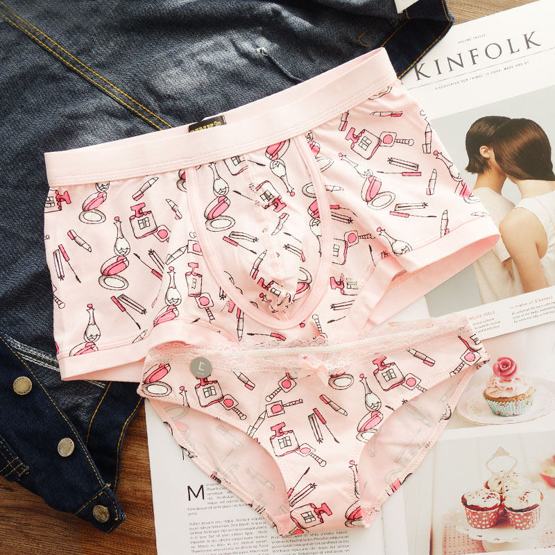 Lovers Briefs Spice Valentine's Day Romantic Couple Pants Cute Pure Cotton Creative Personality Tuo Underwear