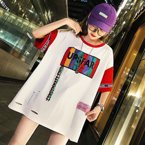 Womens clothing 2022 new summer blouses Eurostock Large version loose with undershirt overfire cec short sleeve t-shirt female tide