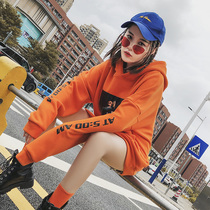 oversize sweater 2021 new womens long-sleeved Korean version loose in the long section of the spring and autumn thin section hooded tide ins