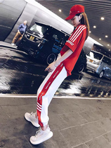 Sports Suits 2022 Spring Summer New Port Taste Nets Red Ocean Air Reduction Age Small Subthin Section Leisure Two Sets Women