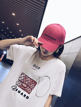 Eurostock Large version net red t-shirt woman short sleeve ins2022 new port Wind Compassionate Relaxation Medium Long blouses Teochew white