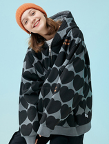 Early autumn love hooded sweatshirt for men and women hooded casual national trend handsome unisex cardigan coat Korean style trendy top