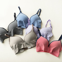 Striped Japanese sports underwear women without steel ring pregnant womens bra thin sexy gathering bra small chest comfort