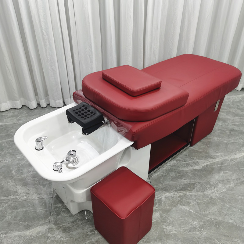 Ceramic Tay Style Shampoon Bed Hair Salon Special Flushing Bed Beauty Head Therapy Washing Head Bed With Water Cycle Beauty Hair Picking