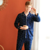 bông Fenten 2020 mùa xuân mens mới dệt kim dài tay cardigan pajama quần sourm trẻ quần áo nhà thiết. 