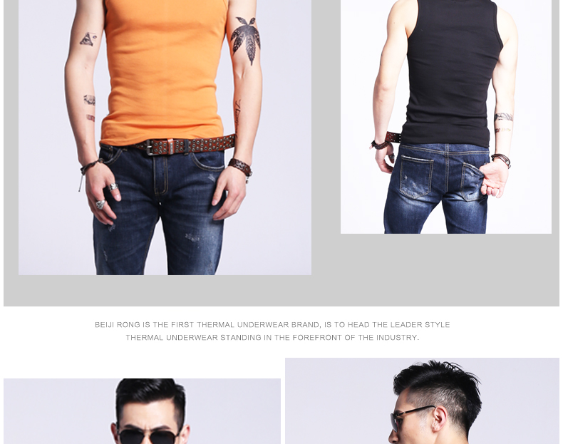 Cool Qiao cổ tròn vest nam Slim đan bốn mùa du lịch tuổi trẻ rắn màu thường xuyên cơ sở vest mồ hôi tươi áo 3 lỗ nam