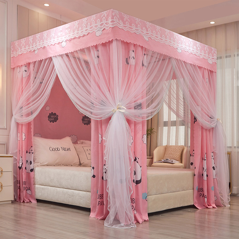 Princess Wind Shading Bed Curtain Mosquito Net One-piece Dust 1 5 m 1 8m Home Bedroom bed mantle floor 1 2 Dormitory