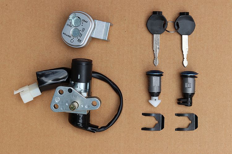 Applicable haujiang motorcycle HJ125T-3 HJ125T-13 Tianying full car lock cover lock electric door lock-Taobao