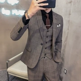 Костюм для отдыха, куртка, комплект, свадебное платье, облегающий крой, 3 предмета, в британском стиле