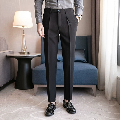 Костюм, универсальные трендовые штаны, в корейском стиле, свободный прямой крой