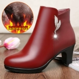 Обувь для матери, короткие сапоги, удерживающие тепло туфли для кожаной обуви, из натуральной кожи, осенняя, мягкая подошва