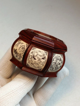 Zhang Shenglin rosewood inlaid with cow bone carvings octagonal ring insect box insect tools larvae box larvae box reptiles