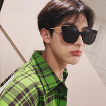 ins retro Korean round sun glasses traped men and women street shot thin sunshade driving sunglasses integrated glasses