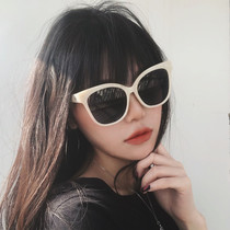 2021 Korean version of personality Big Frame White street shot polarized sunglasses female Square round face big face face small sun glasses