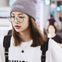 lisa same computer anti-blue black frame for male and female students Black frame with myopia degree digital display thin gold wire glasses frame