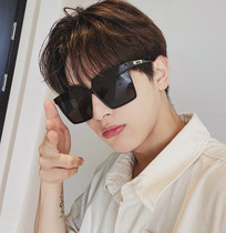 2020 new mens black sunglasses fashion big frame driving sunshade polarized sunglasses women tide round face thin