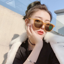 New Net red with round face tide People plain sunglasses retro ins Korean version of glasses mens UV sun glasses