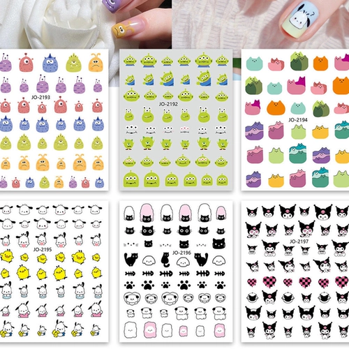 Милые наклейки для ногтей, накладные ногти, мультяшное украшение для ногтей, наклейка