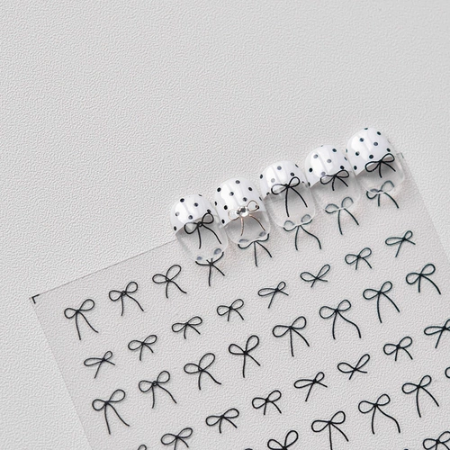 Универсальные накладные ногти для маникюра с бантиком для ногтей, французский стиль