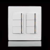 Factory direct seemeng plug wire series 120 type silver side six open dual control switch socket panel