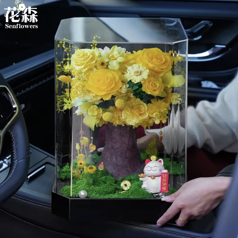 Eight-Sided Multi-Color Base Acrylic Flower Box Transparent Thickened Plastic Packaging Box Gift Box Floral DIY for Giving to Friends Eight-Sided Multi-Color Base Acrylic Flower Box Transparent Thickened Plastic Packaging Box Gift Box Floral DIY for Giving to Friends