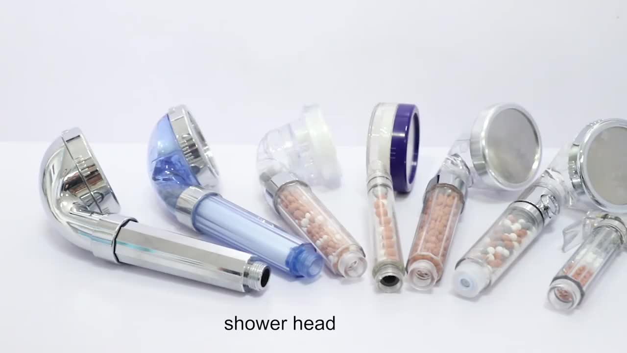 Water Saving Mineral Stones Shower Head 3 Spray Settings Shower Head
