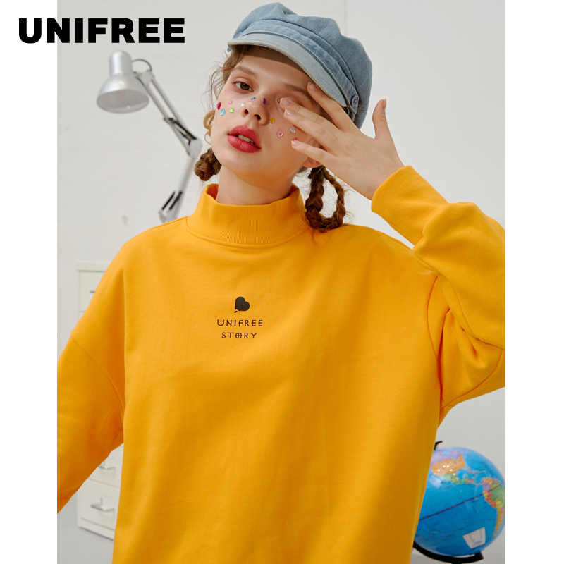 UNIFREE WOMENS Hàn Quốc phiên bản NGOÀI COLOR PURE mặc một chiếc dài tay SPORTS Casual ĐẦU TOP 2020 SPRING MỚI