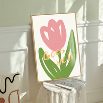 ins wind cream flower decorative painting tulip bedroom hanging painting graffiti flower TV counter desktop painting