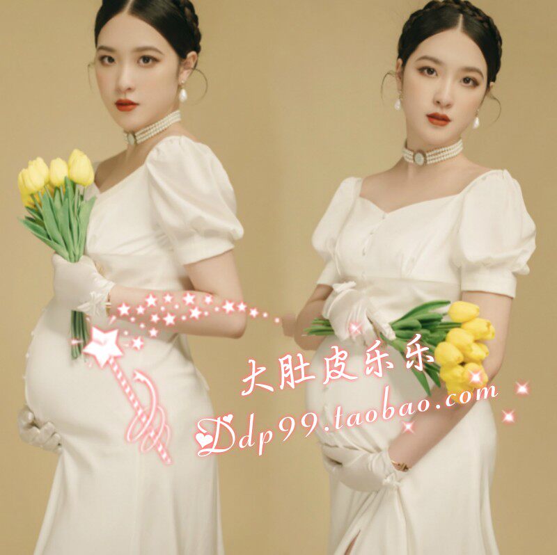743 fashion vintage pregnant photo photo photo dress rental photo studio shoot white pregnant photo Mommy dress skirt