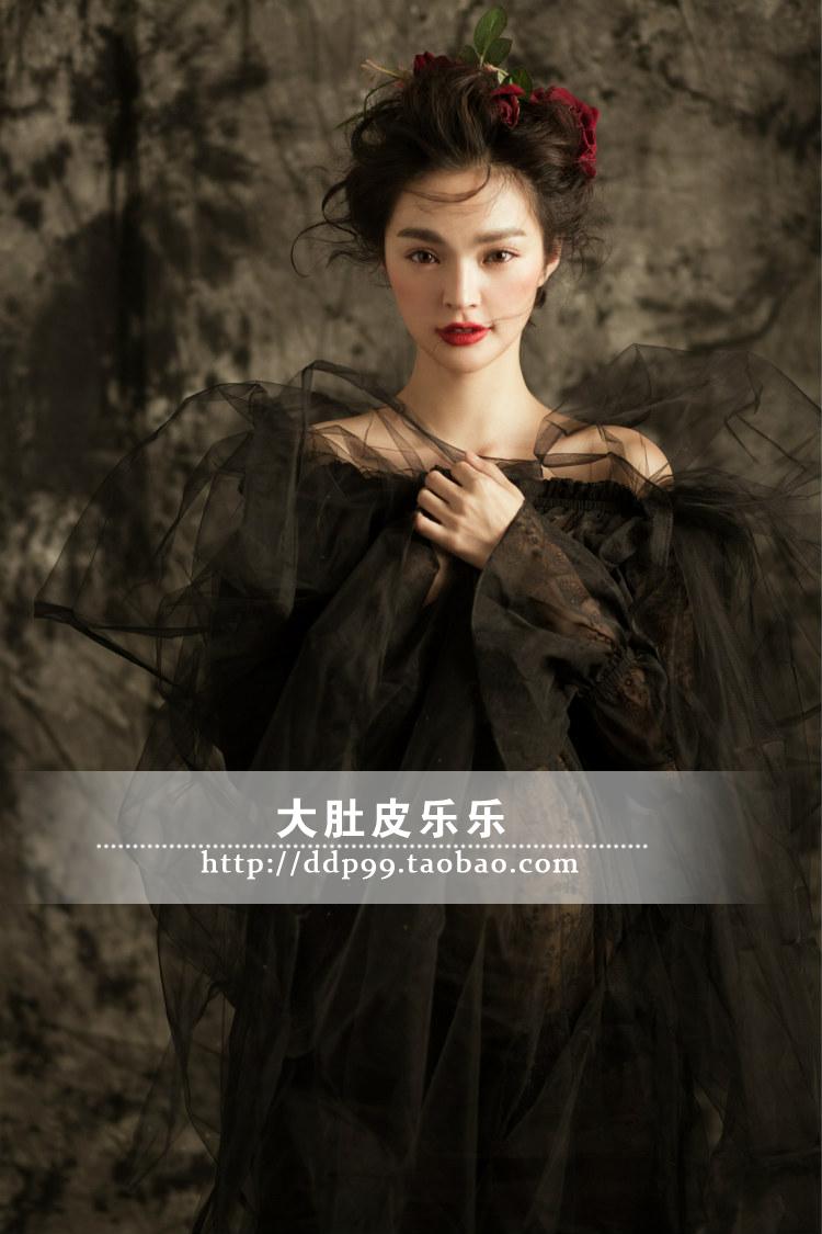 Phụ nữ mới mang thai ren đen gợi cảm hình ảnh cho thuê quần áo chụp ảnh studio quần áo ảnh bụng lớn đồ bầu mặc nhà