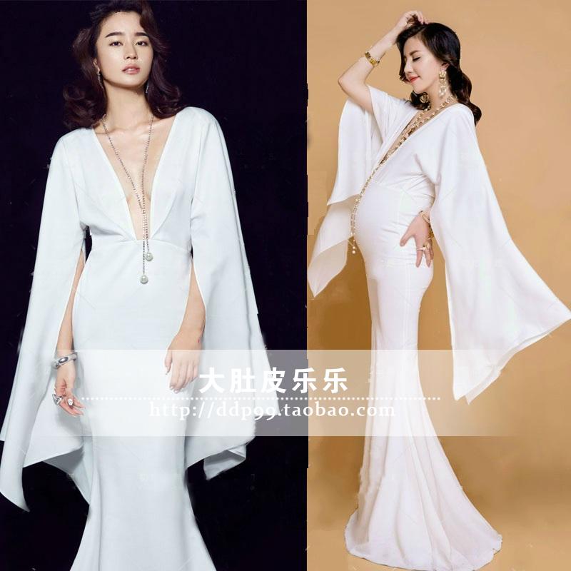 283 pregnant woman to write real clothing rental photo gallery Pregnant Woman Photos Photo photo clothes Atmospheric white trailing long dress